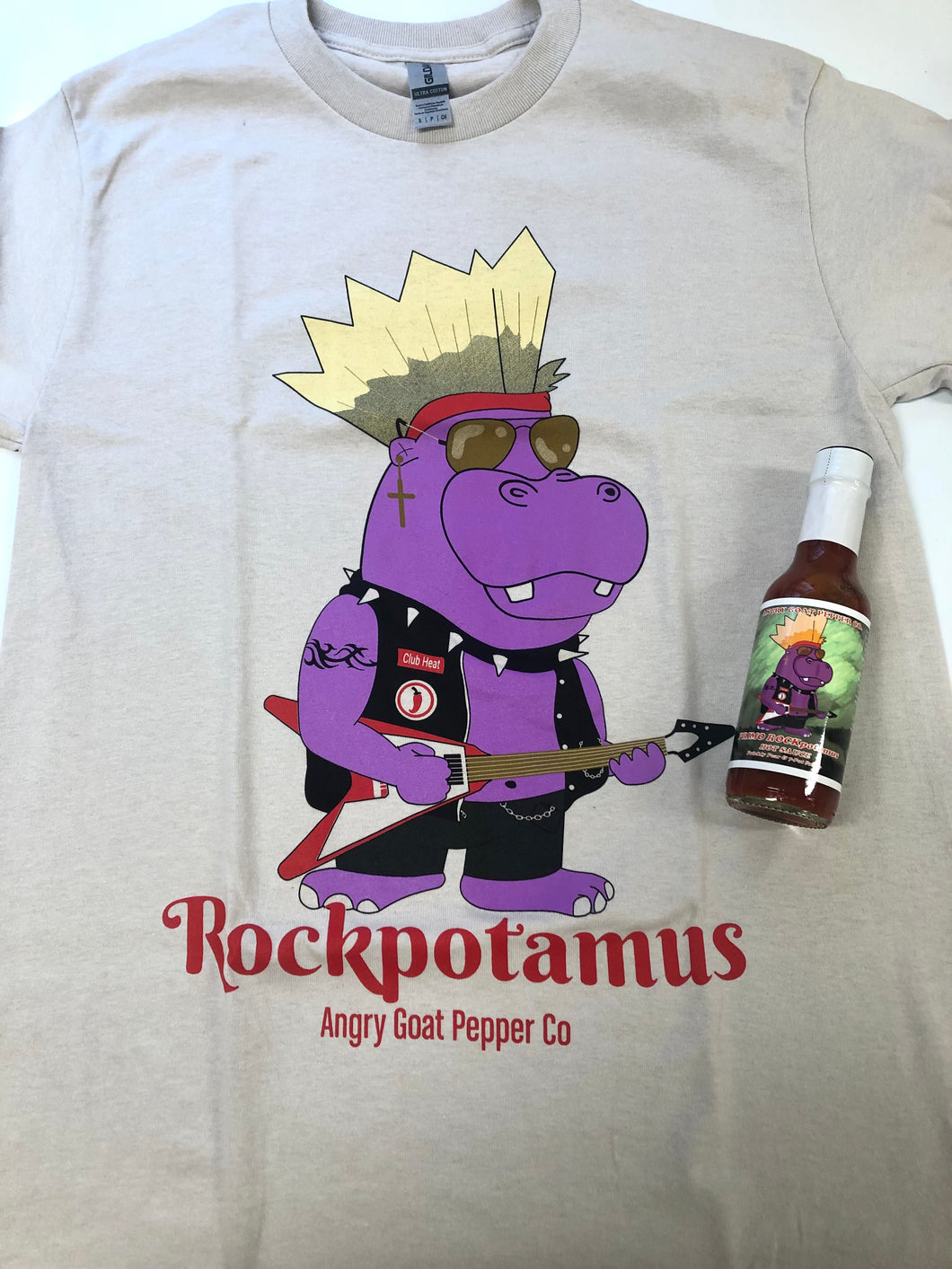 ROCKpotamus T-shirt & Hot Sauce Combo